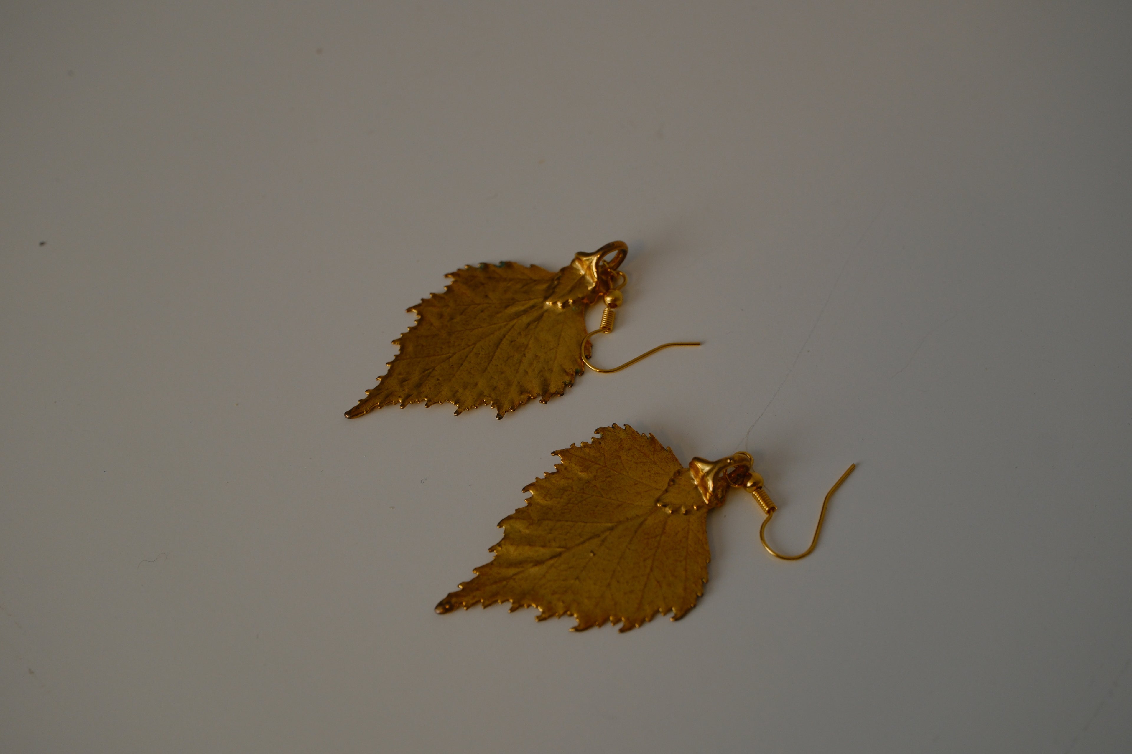 Vintage Gold tone Leaf earrings