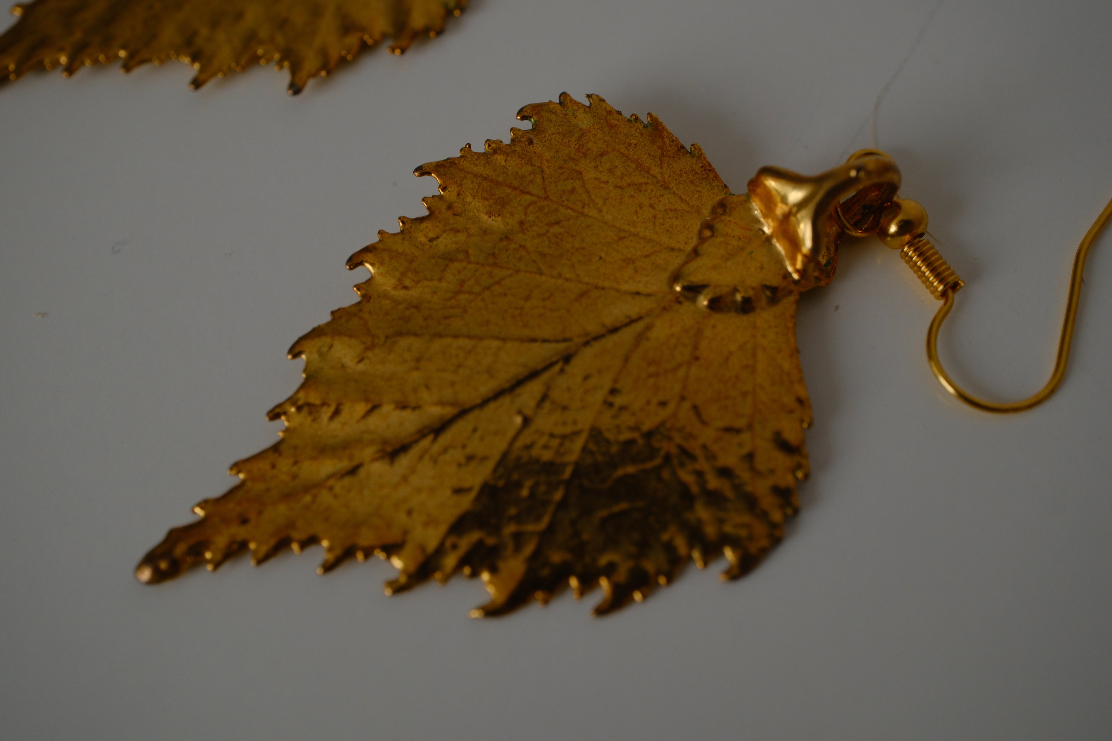 Vintage Gold tone Leaf earrings