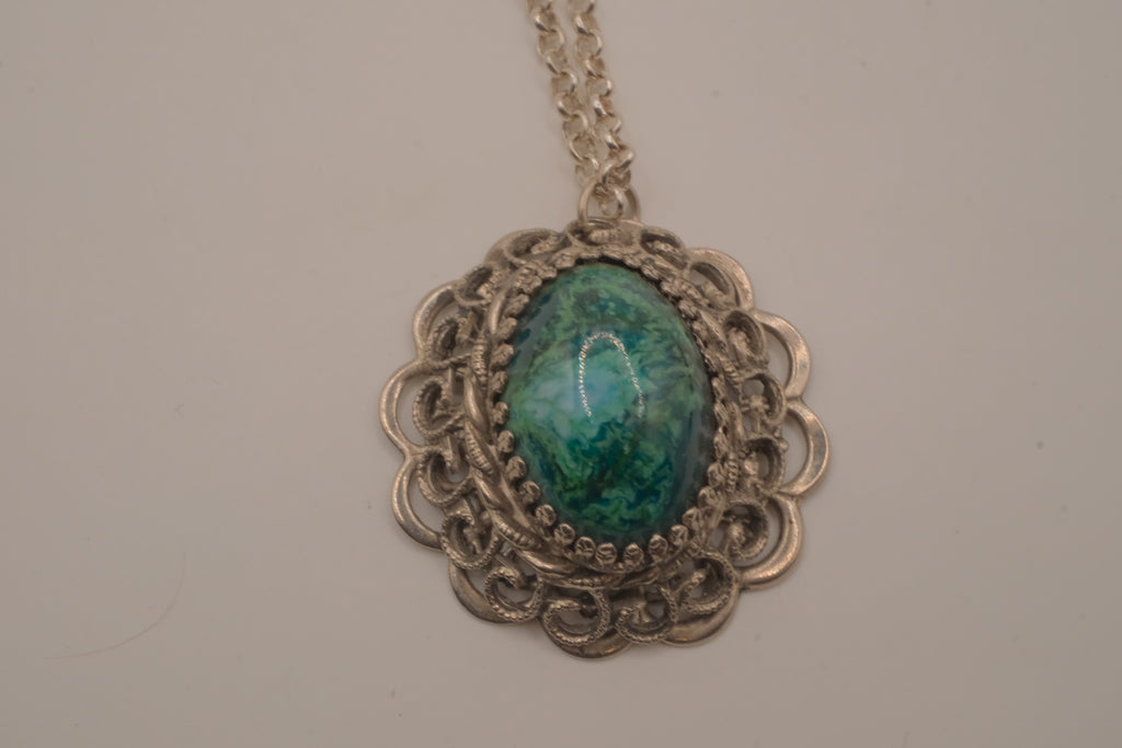 Vintage Eilat stone pendant necklace