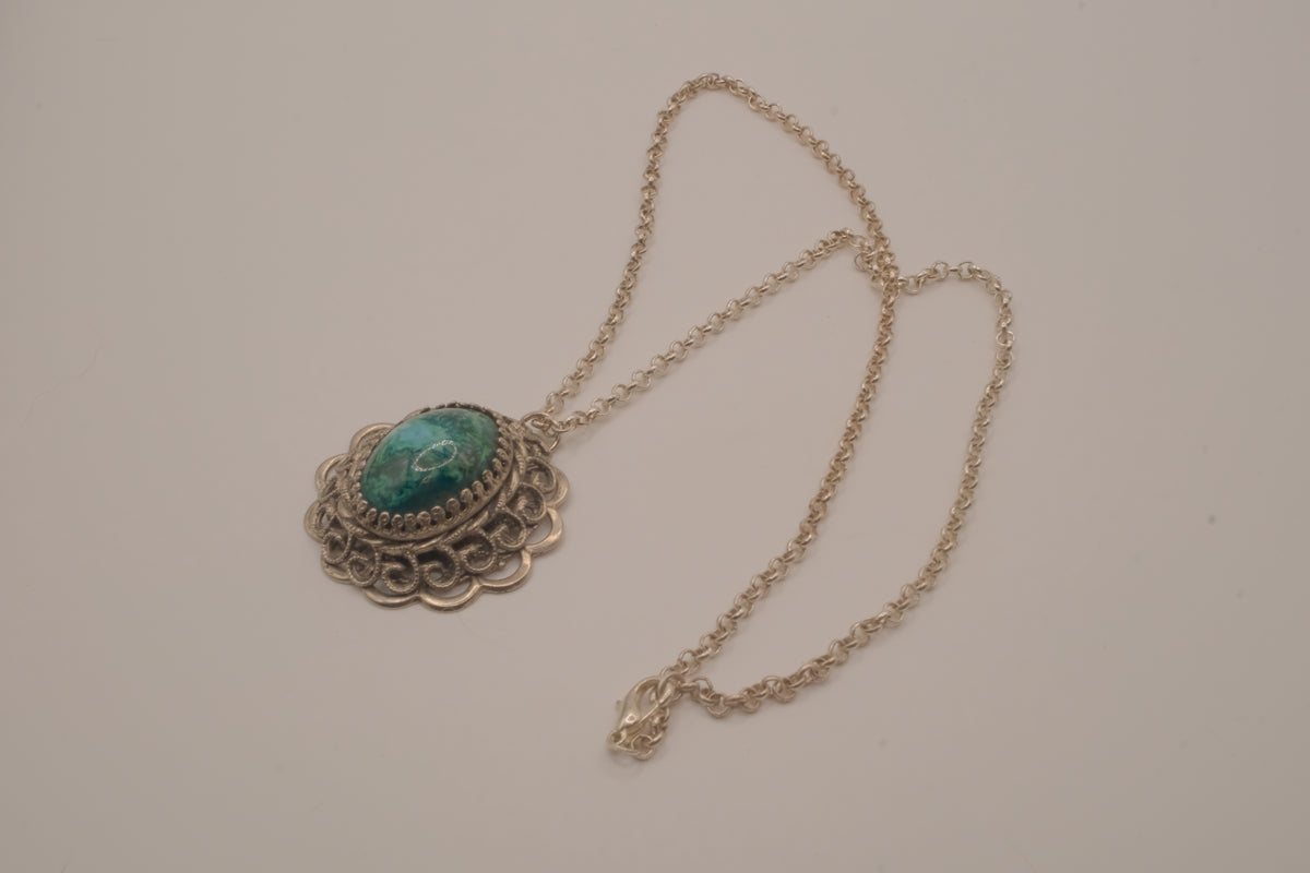 Vintage Eilat stone pendant necklace