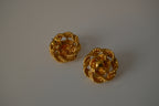 Vintage braided rope round stud earrings