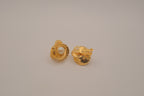 Vintage gold-toned swirl button clip-on earrings