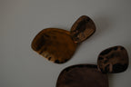 Two-piece Brown metal earrings