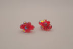 Vintage Sherman flower  cluster clip-on earrings