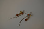 Amber beads drop earrings