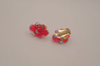 Vintage Sherman flower  cluster clip-on earrings