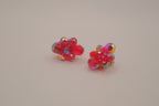Vintage Sherman flower  cluster clip-on earrings
