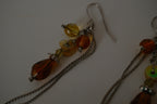 Amber beads drop earrings