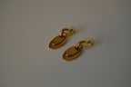 Vintage gold-tone oval dangle earrings