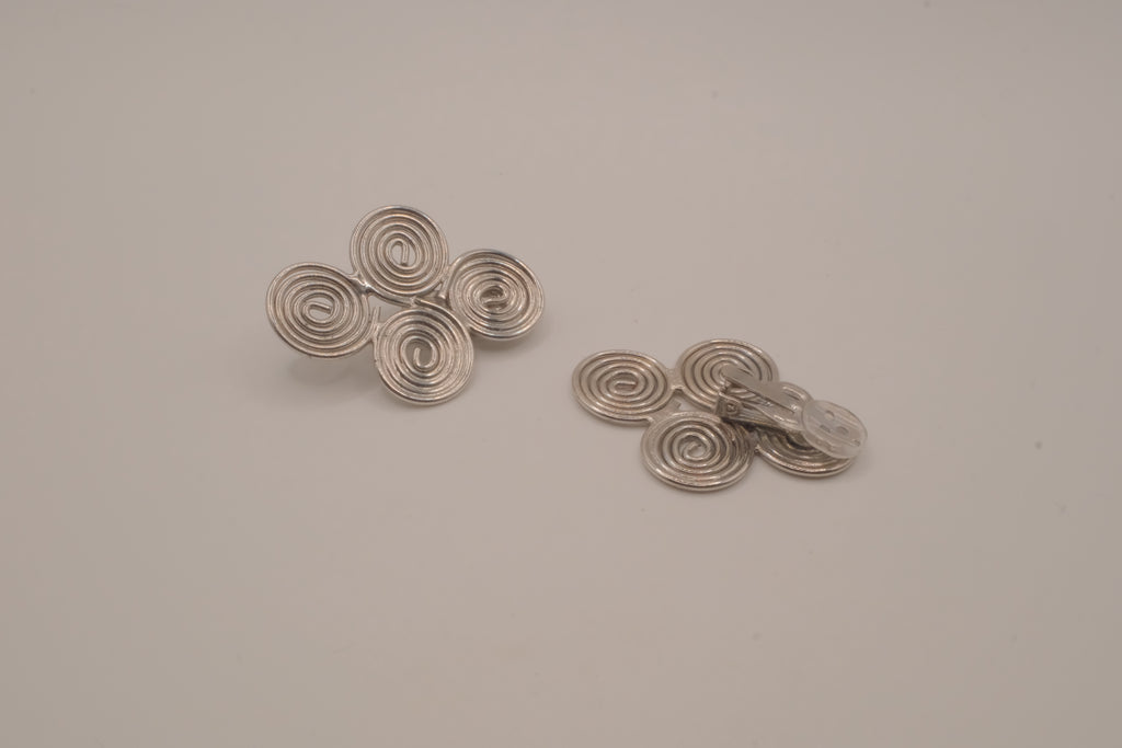 Vintage modernist silver wire clip-on earrings