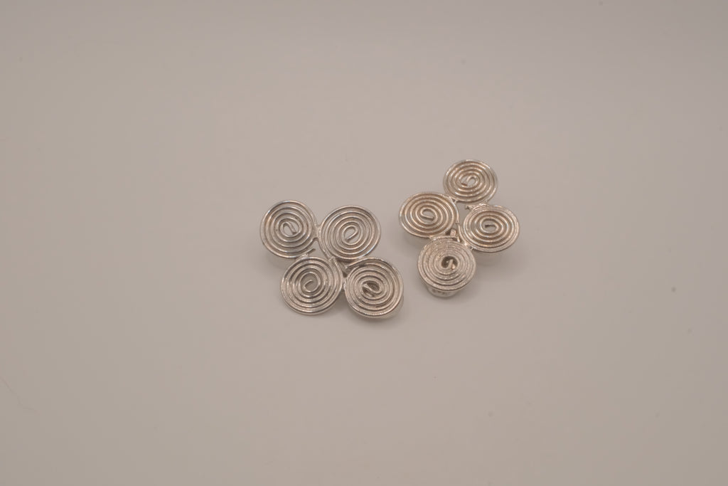 Vintage modernist silver wire clip-on earrings