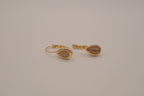 Vintage gold teardrop leverback earrings
