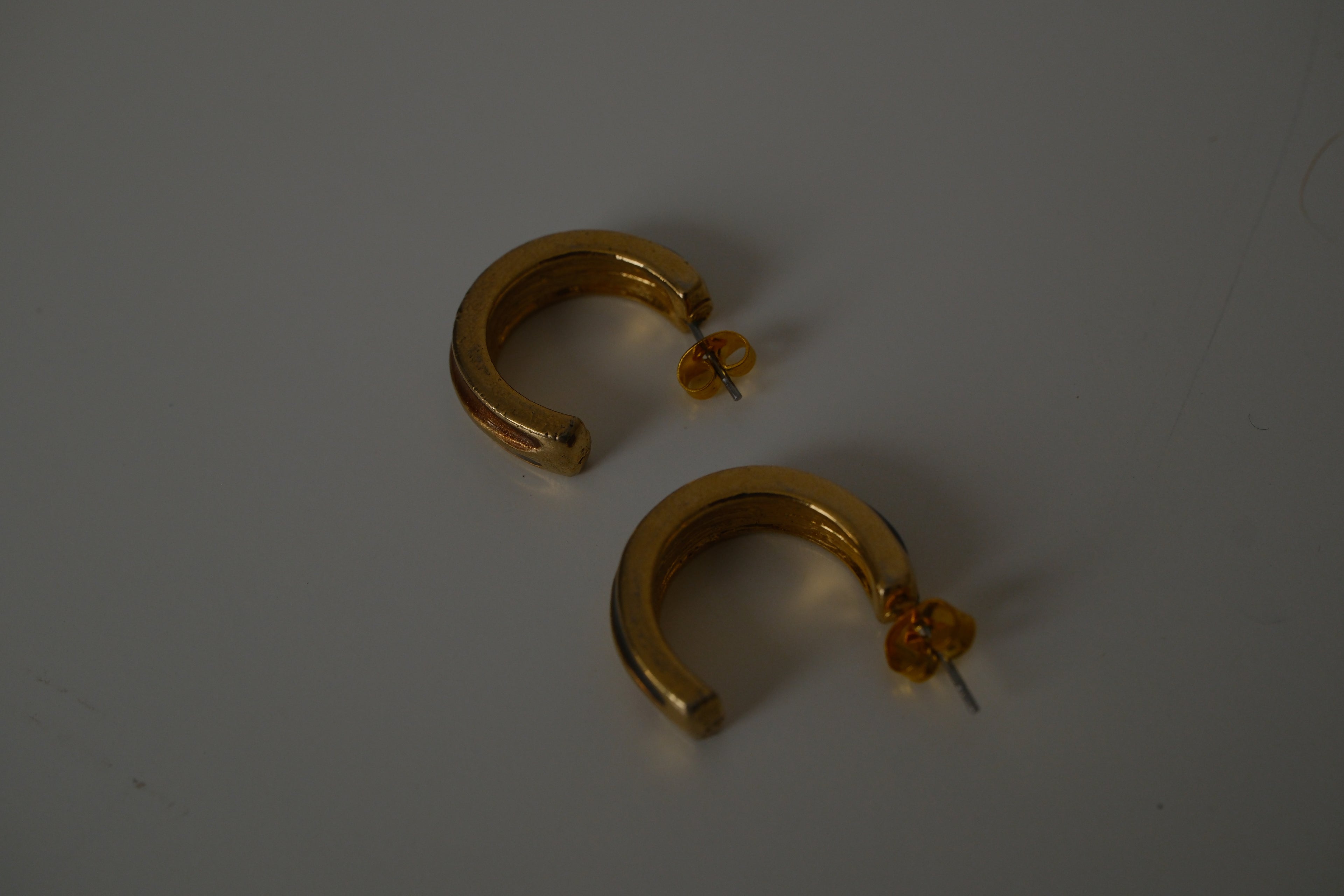 Vintage Black and Brown enamel earrings