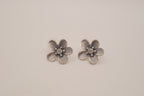 Antique silver flower stud earrings