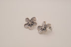Antique silver flower stud earrings