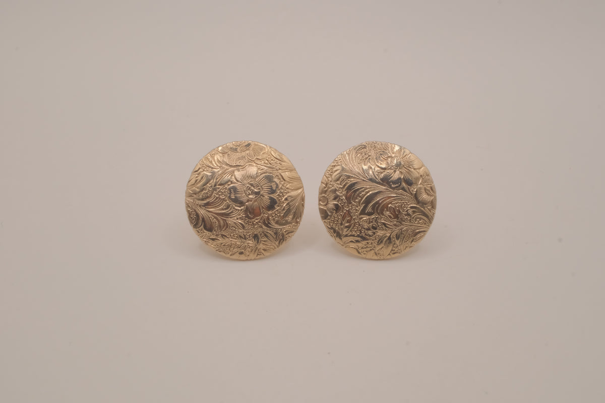Vintage floral button clip-on earrings&nbsp;