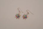 Southwestern-style sterling silver turtle dangle earrings