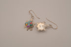 Southwestern-style sterling silver turtle dangle earrings