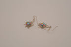 Southwestern-style sterling silver turtle dangle earrings