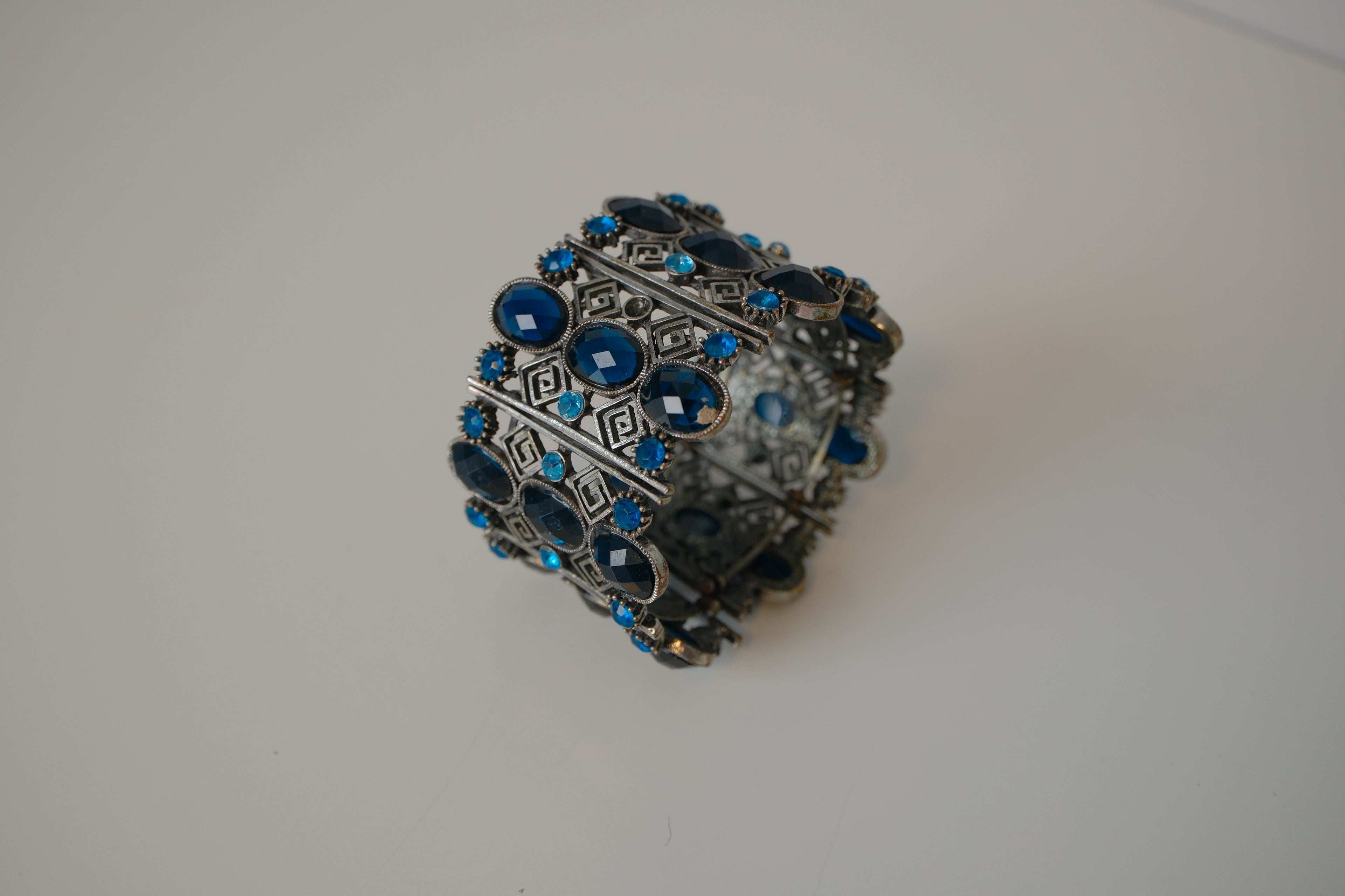 Blue adjustable cuff Bangle bracelet