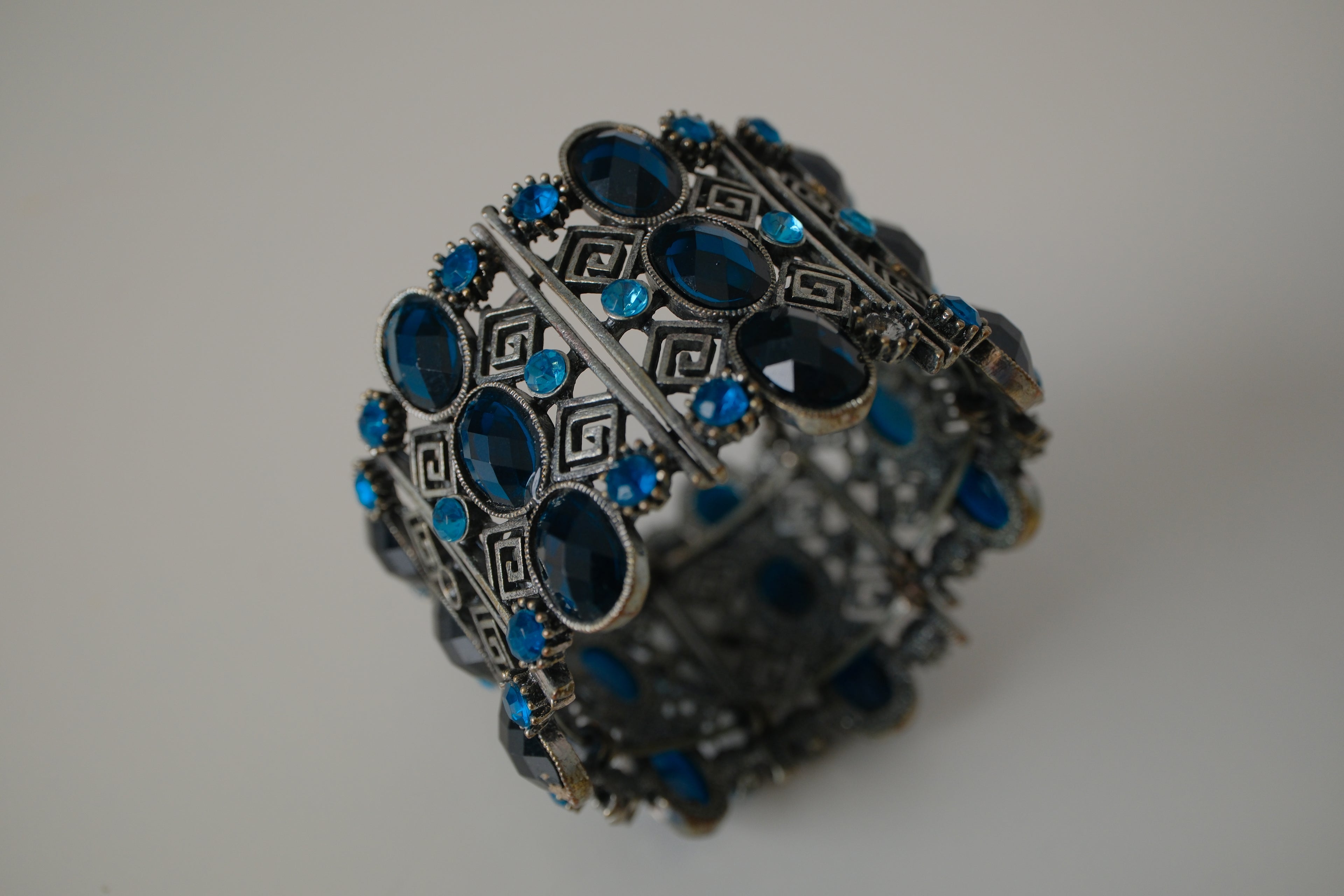 Blue adjustable cuff Bangle bracelet
