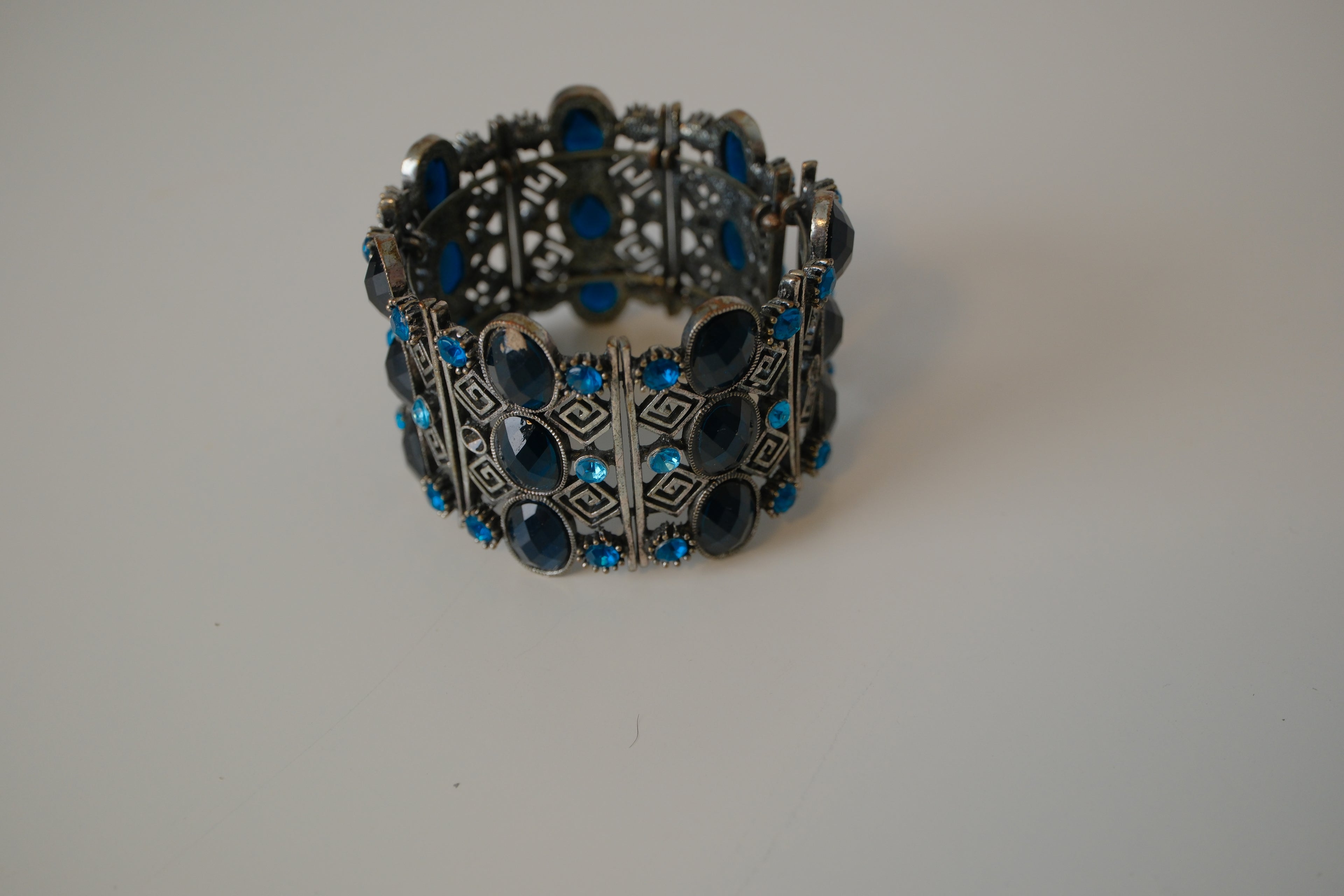 Blue adjustable cuff Bangle bracelet
