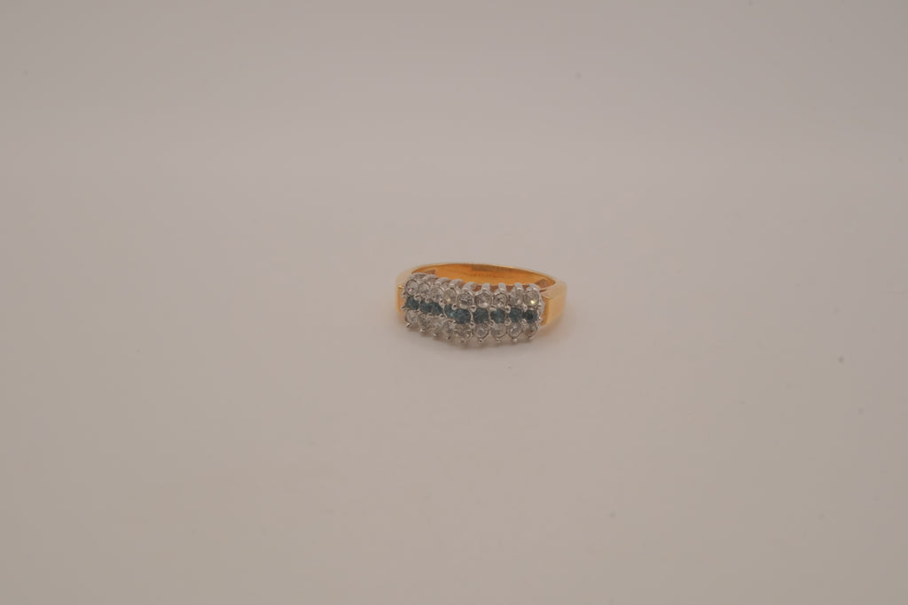 Vintage multi-row GEP sapphire band ring