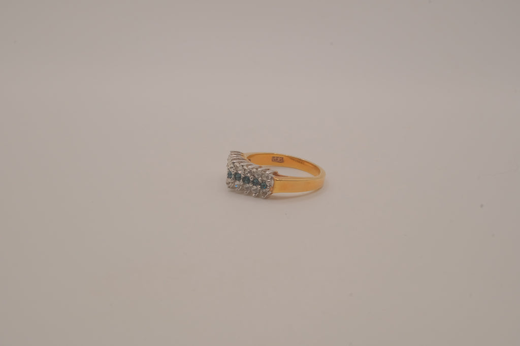 Vintage multi-row GEP sapphire band ring