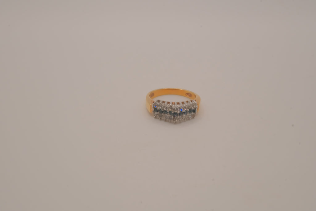 Vintage multi-row GEP sapphire band ring