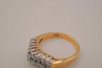 Vintage multi-row GEP sapphire band ring
