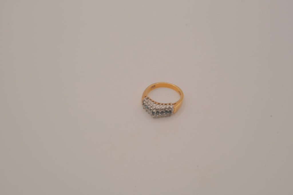 Vintage multi-row GEP sapphire band ring