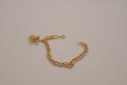 Vintage textured lily pendant charm bracelet