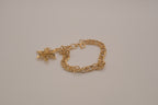 Vintage textured lily pendant charm bracelet