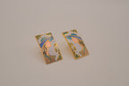 Vintage 1980s cloisonné enamel earrings