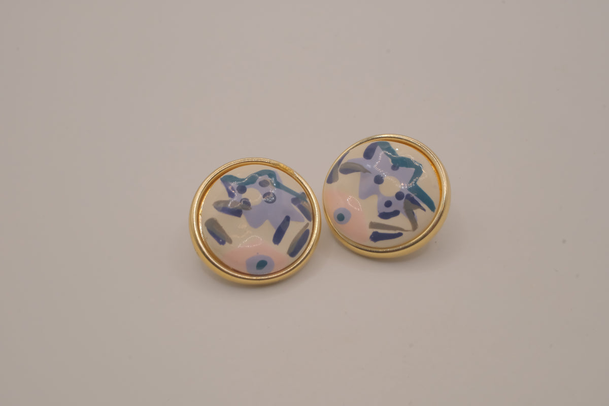 Vintage Pastel round stud earrings