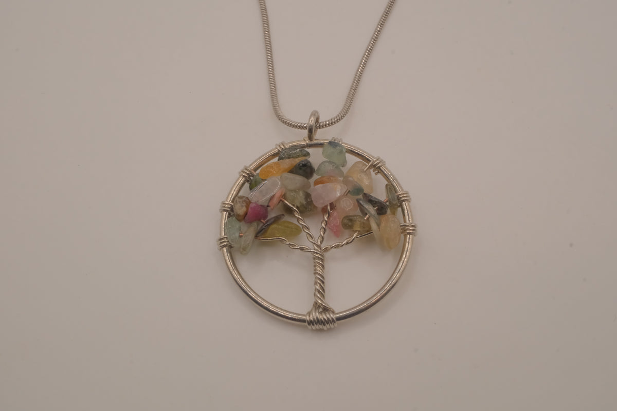 Wire-wrapped "Tree of Life" pendant necklace