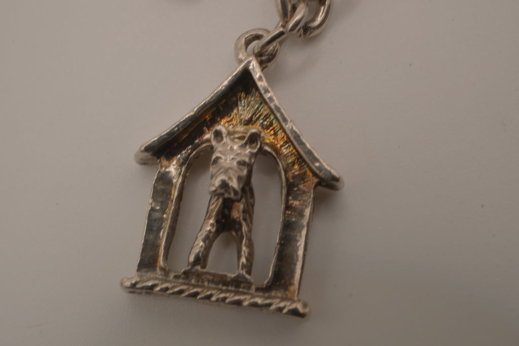 Vintage-style Canine silver charm bracelet