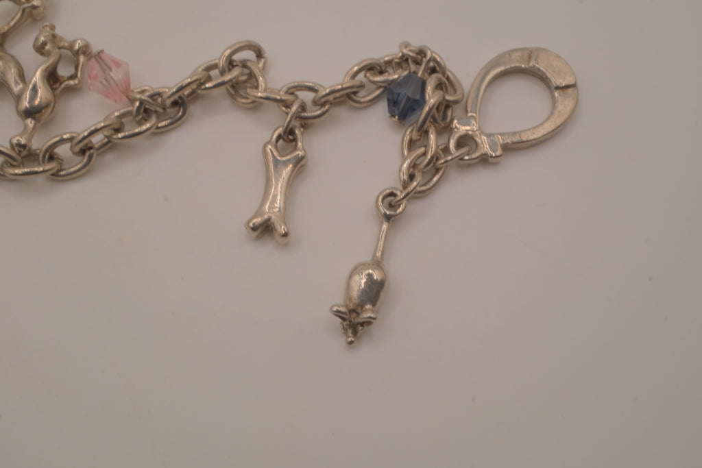 Vintage-style Canine silver charm bracelet