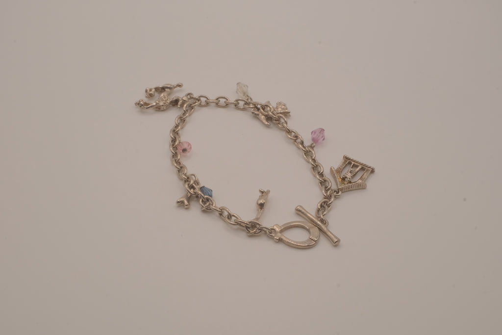 Vintage-style Canine silver charm bracelet