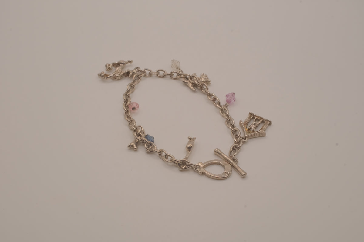 Vintage-style Canine silver charm bracelet
