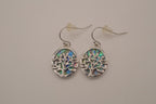 Tree of Life Abalone shell dangle earrings