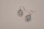 Tree of Life Abalone shell dangle earrings