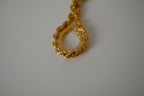Vintage Braided chain with Red and white gemstone pendant