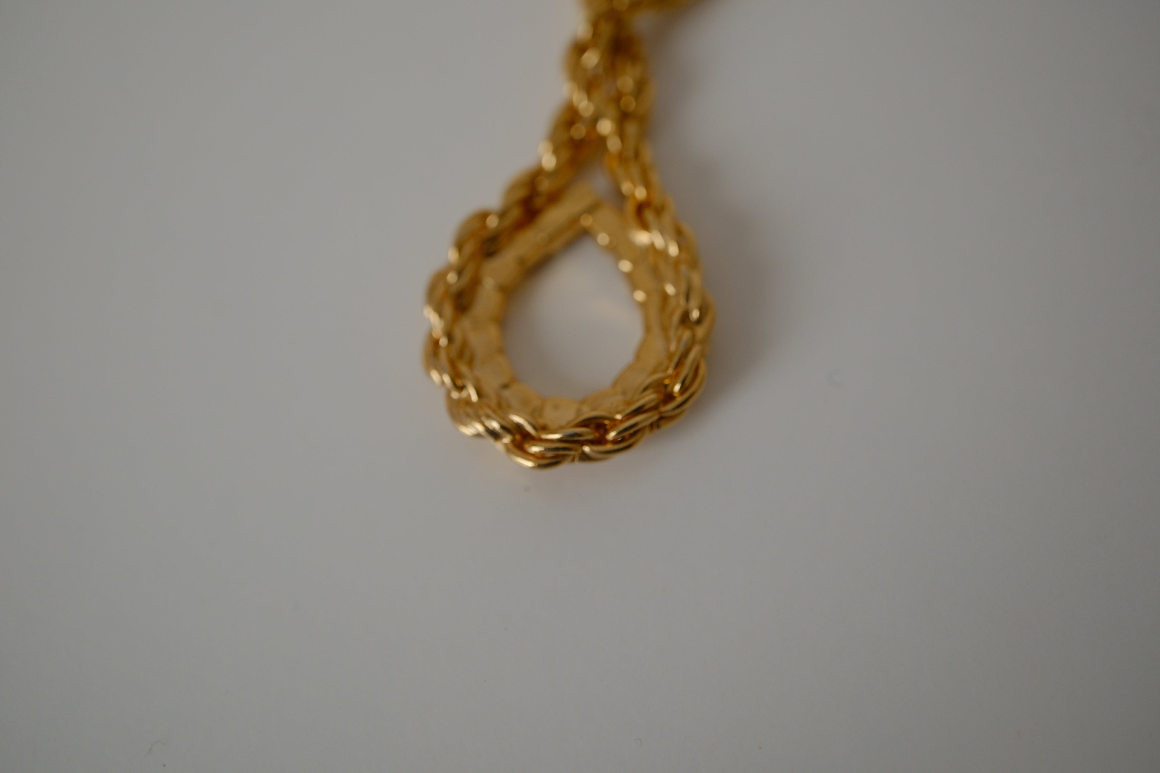 Vintage Braided chain with Red and white gemstone pendant
