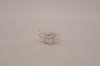Openwork silver tone leaf ring