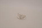 Openwork silver tone leaf ring