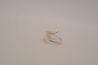 Openwork silver tone leaf ring