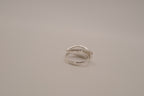 Openwork silver tone leaf ring