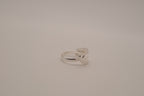 Openwork silver tone leaf ring
