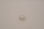 Openwork silver tone leaf ring